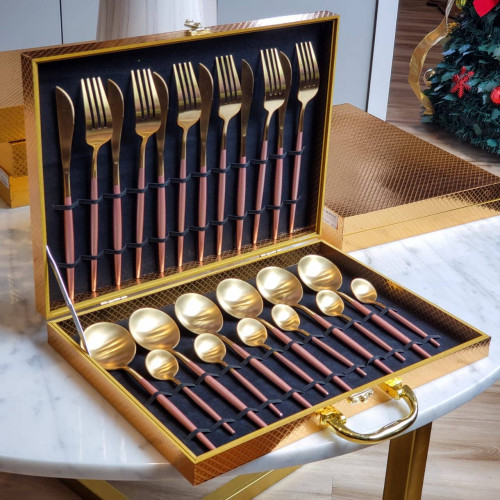 Fuscia Pink 24pcs Cutlery Gift Set