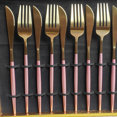 Fuscia Pink 24pcs Cutlery Gift Set 3
