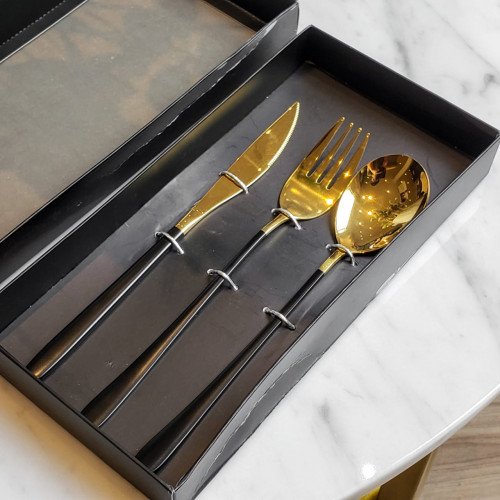 Odessa Black 3pcs Cutlery Gift Set
