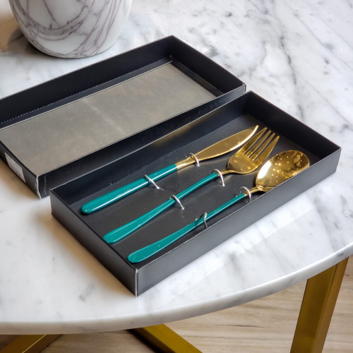 Vivid Green 3pcs Cutlery Gift Set