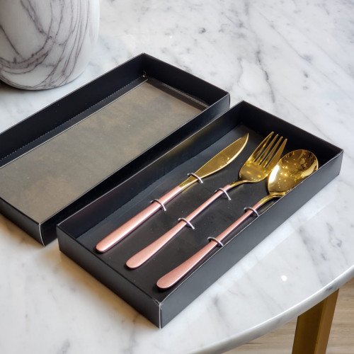 Trendy Pink 3pcs Cutlery Gift Set