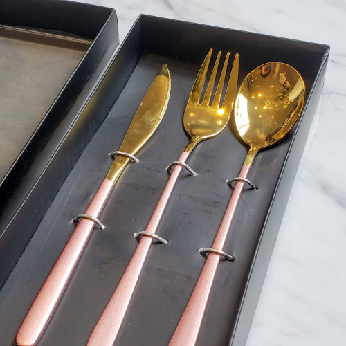 Trendy Pink 3pcs Cutlery Gift Set 2