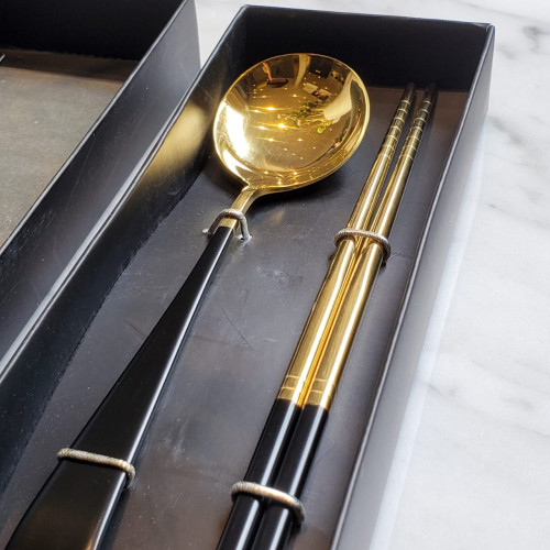 Odessa Black 2pcs Cutlery Gift Set