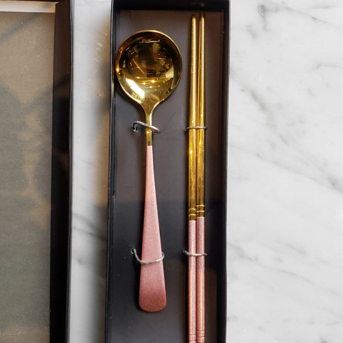 Trendy Pink 2pcs Cutlery Gift Set 2