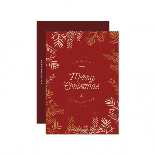Merry Christmas Red Theme Card