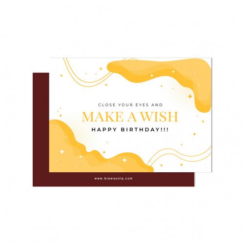 Birthday Wishes White & Yellow Card