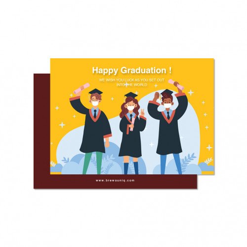 Happy Graduation Yellow Background Card