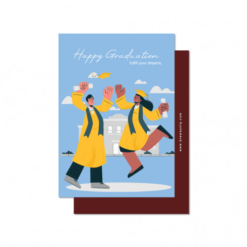 Happy Graduation Blue Background Card