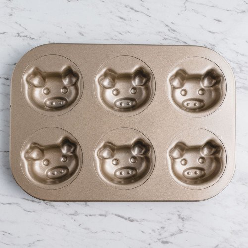 6pcs Cartoon Art Baking Mould - Little Piggies