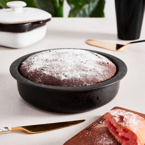 Sango Black Round Pie Plate 16.6cm 4