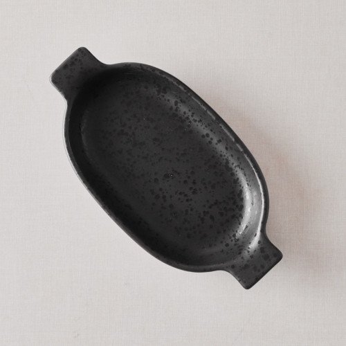 Sango Black Small Oval Eared Dish 19 x 11.1cm 4