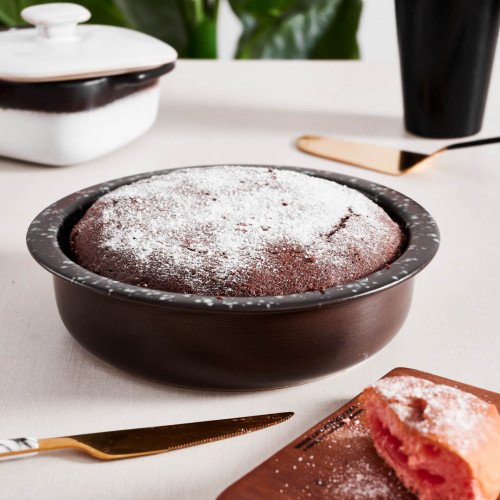Sango Brown Round Pie Plate 16.6cm 4