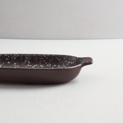 Sango Brown Individual Oval Eared Dish 15.4 x 8.9cm 2