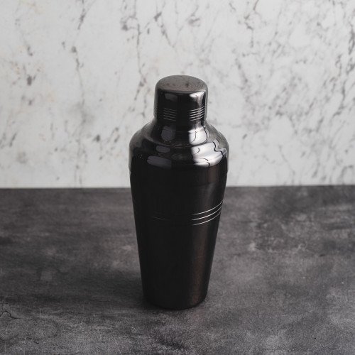 Classic Cobbler Cocktail Shaker 400ml Black 2