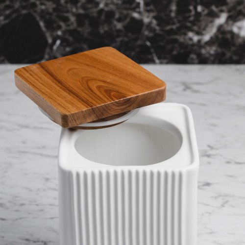 Minimalist Kitchen Canister 1000ml White 4