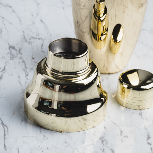Oval 3-pieces Cocktail Shaker 500ml Gold 3