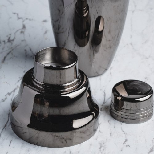 Oval 3-pieces Cocktail Shaker 500ml Black 2
