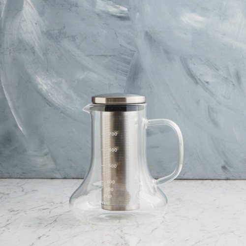 Glass Coffee Brewer w Build-In Filter Tube 700ml