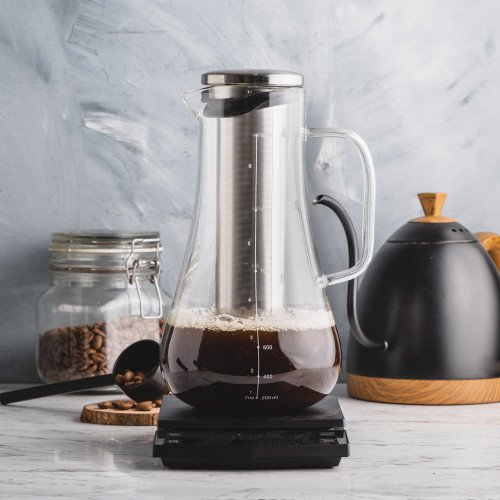Glass Coffee Brewer w Build-In Filter Tube 1200ml 5