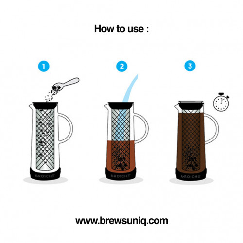 Glass Coffee Brewer w Build-In Filter Tube 1200ml 6