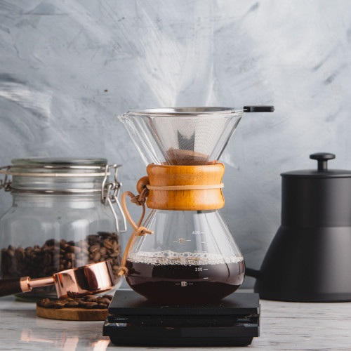Hourglass Server Wooden Collar 400ml w/ Dripper 5