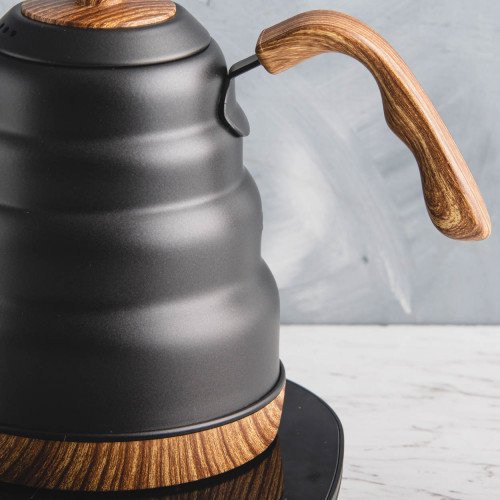 Electric Gooseneck Kettle Set Wood & Black 1L 2