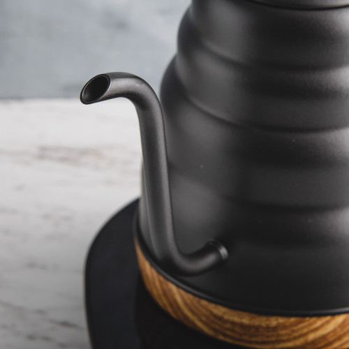 Electric Gooseneck Kettle Set Wood & Black 1L 5