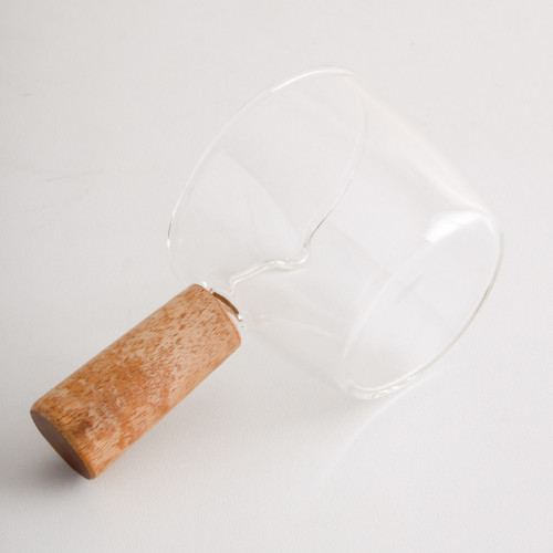 Glass Mini Creamer Jug Wood Handle 2