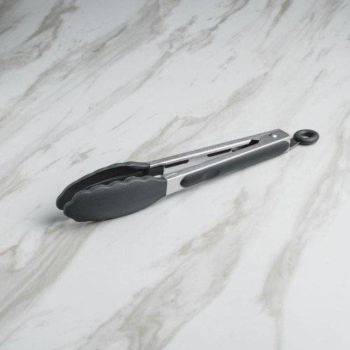 Woody Black Silicone Food Tong 3