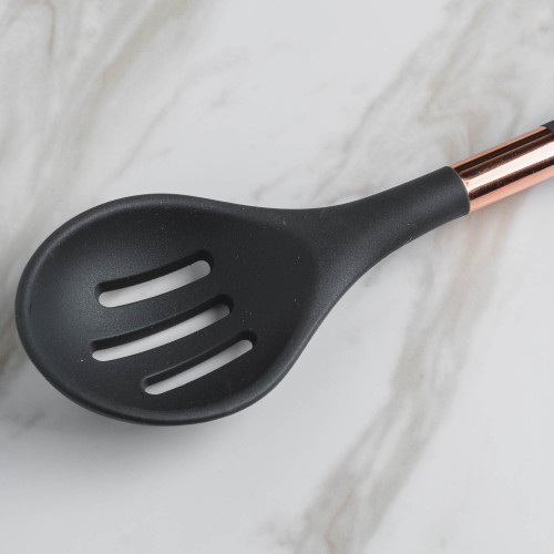 Rose Gold Silicone Slotted Spoon 01 3