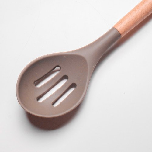 Mellow Brown Silicone Slotted Spoon 01 3