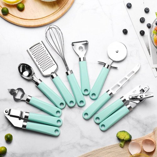 Multipurpose Kitchen Gadget Set - Cyan Handle 2
