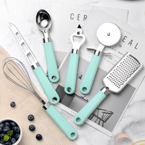 Multipurpose Kitchen Gadget Set - Cyan Handle 3
