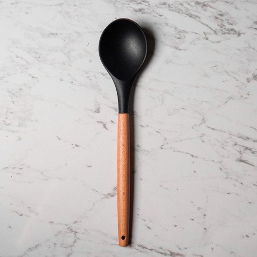 Bold Black Silicone Serving Spoon