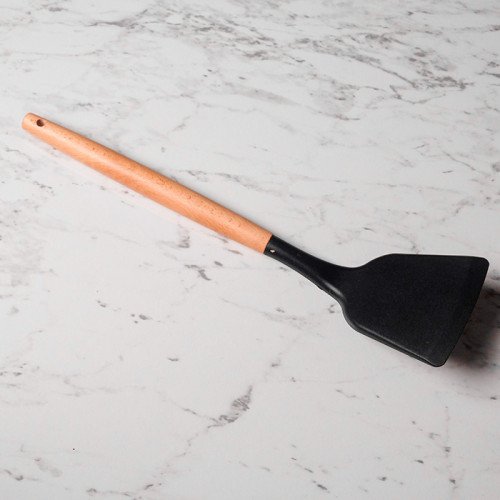 Bold Black Silicone Frying Spatula 4