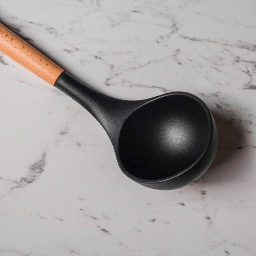 Bold Black Silicone Soup Ladle 3