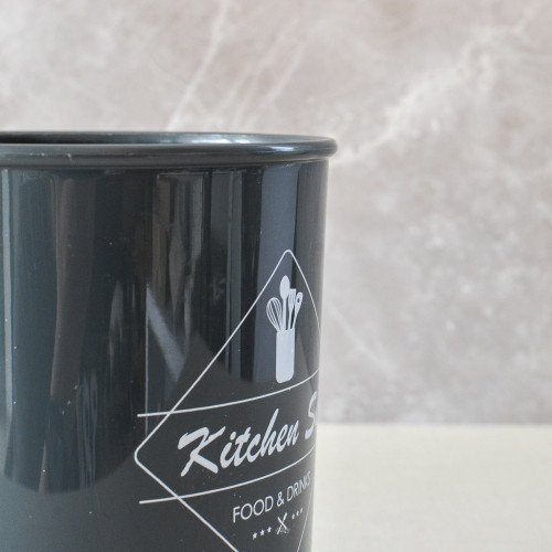 Woody Black Plastic Kitchen Utensils Bucket 2