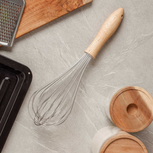 Stainless Steel 12 inch Baking Whisk with Wood Handle 5