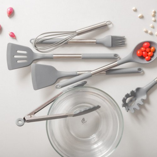 Slate Grey Silicone Serving Spoon 3