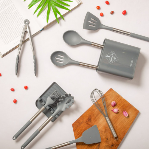 Slate Grey Silicone Food Tong 5