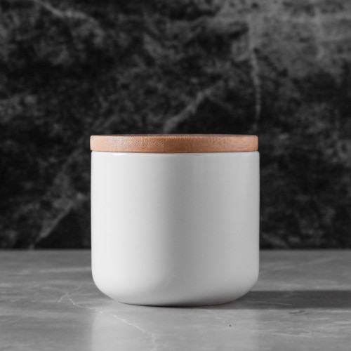 Ceramic Food Jar White with Lid 1,000ml