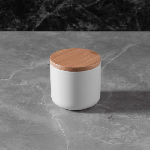 Ceramic Food Jar White with Lid 1,000ml 2