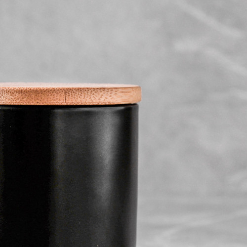 Ceramic Food Jar Black with Lid 1,000ml 5