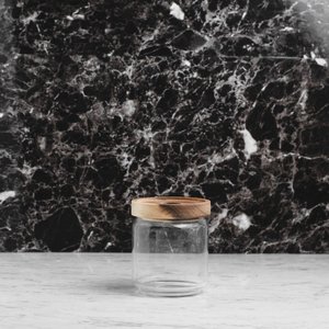 Glass Food Jar with Wooden Lid 500ml (F9)