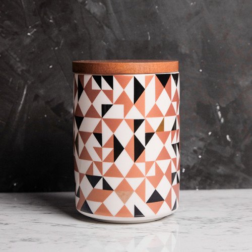 Colorful Geometric Kitchen Canister Tall
