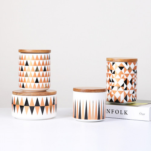 Colorful Geometric Kitchen Canister Wide 2