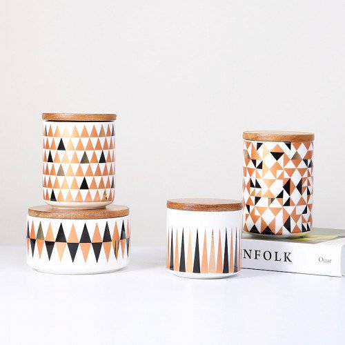 Colorful Geometric Kitchen Canister Wide 2