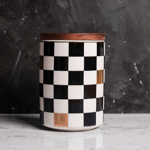 Checkered Accent Kitchen Canister