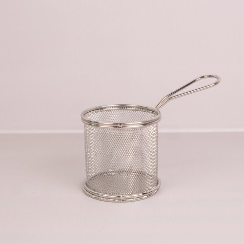CHIPS BASKETS SILVER ROUND 8.7cm