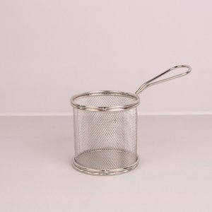 CHIPS BASKETS SILVER ROUND 8.7cm